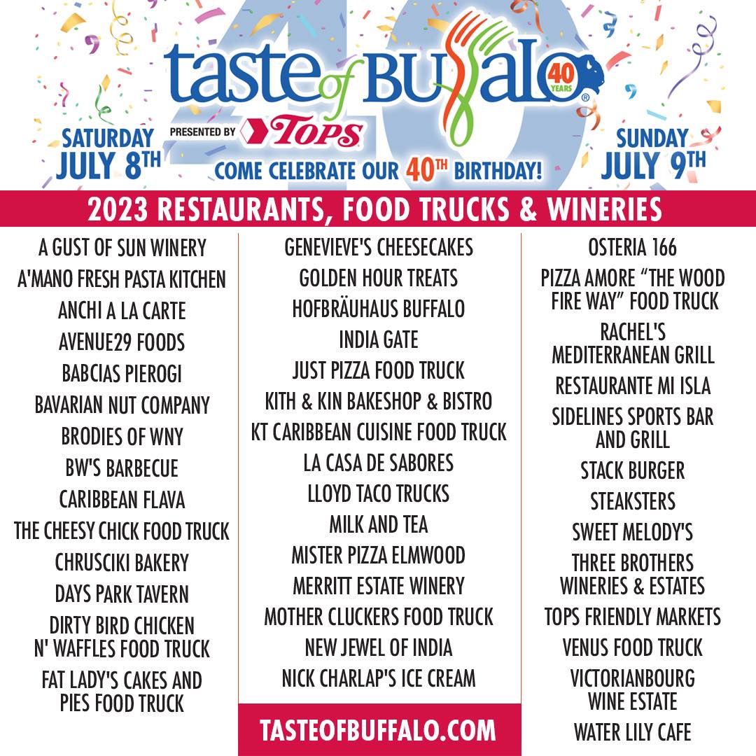 Taste of Buffalo announces food vendors for 2023 All WNY