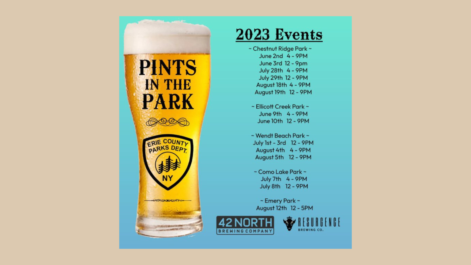 'Pints in the Park' returns to Erie County parks All WNY