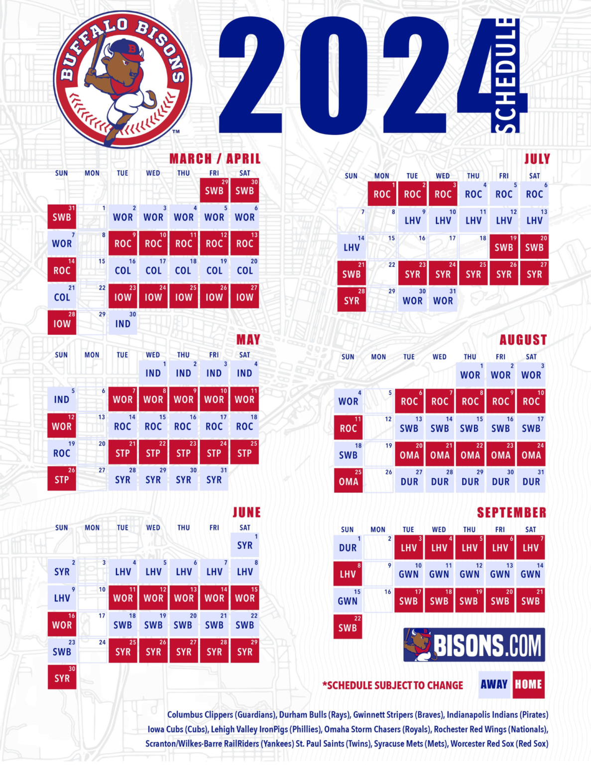 Bisons release 2024 season All WNY