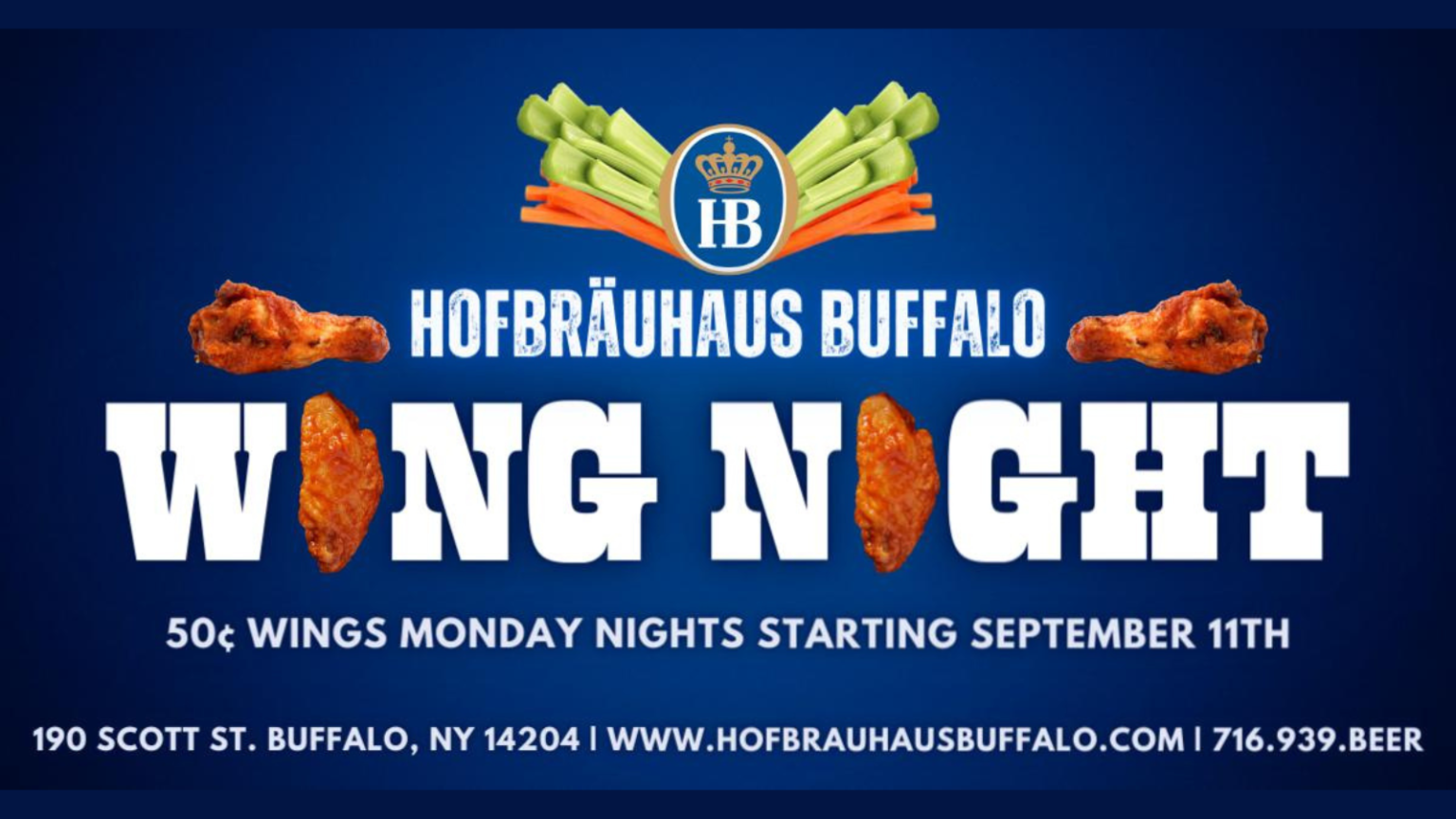 50¢ Wing Night at Hofbräuhaus Buffalo! All WNY