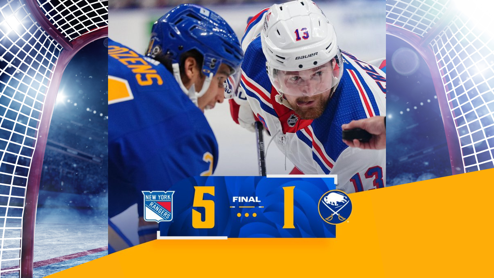 Chris Kreider scores twice, Rangers beat Sabres 5-1 in season opener