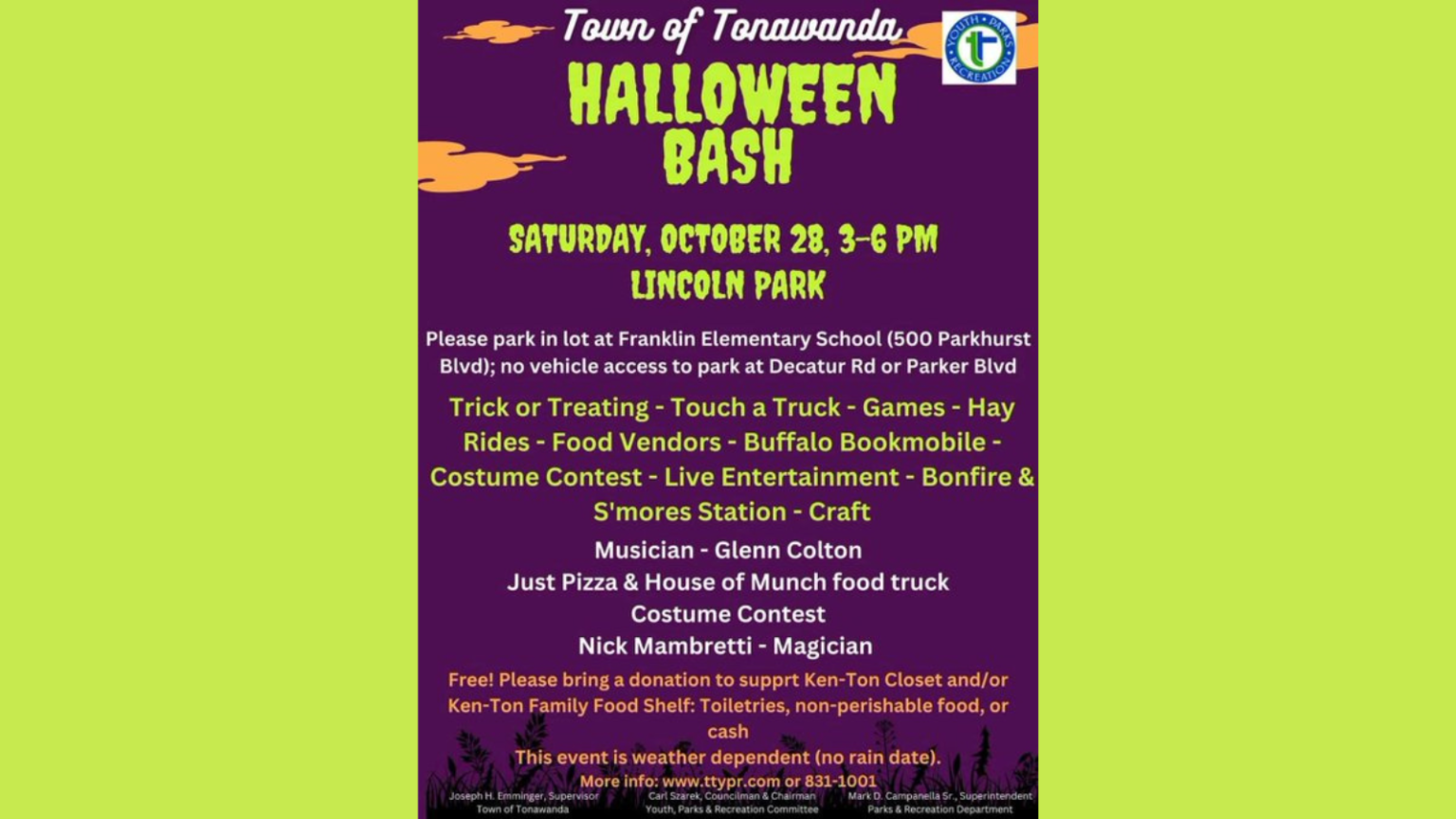 TrickorTreat times across WNY All WNY