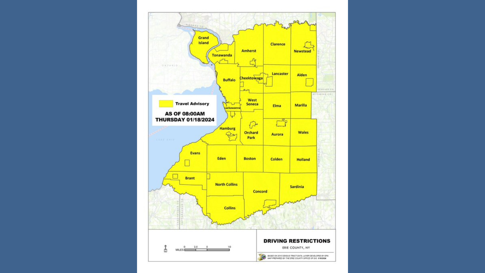 All travel bans in Erie county lifted All WNY